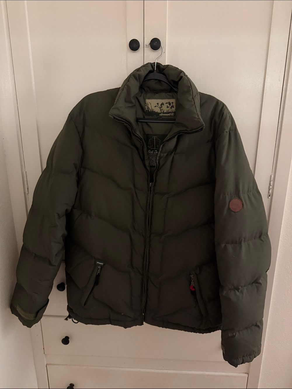 Olive Green Puffer Still Down Parka Jacket